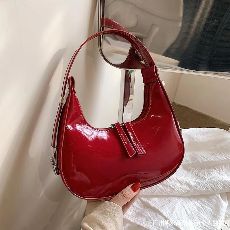 Radiant Faux Leather Shoulder Bag - Chic Underarm Elegance