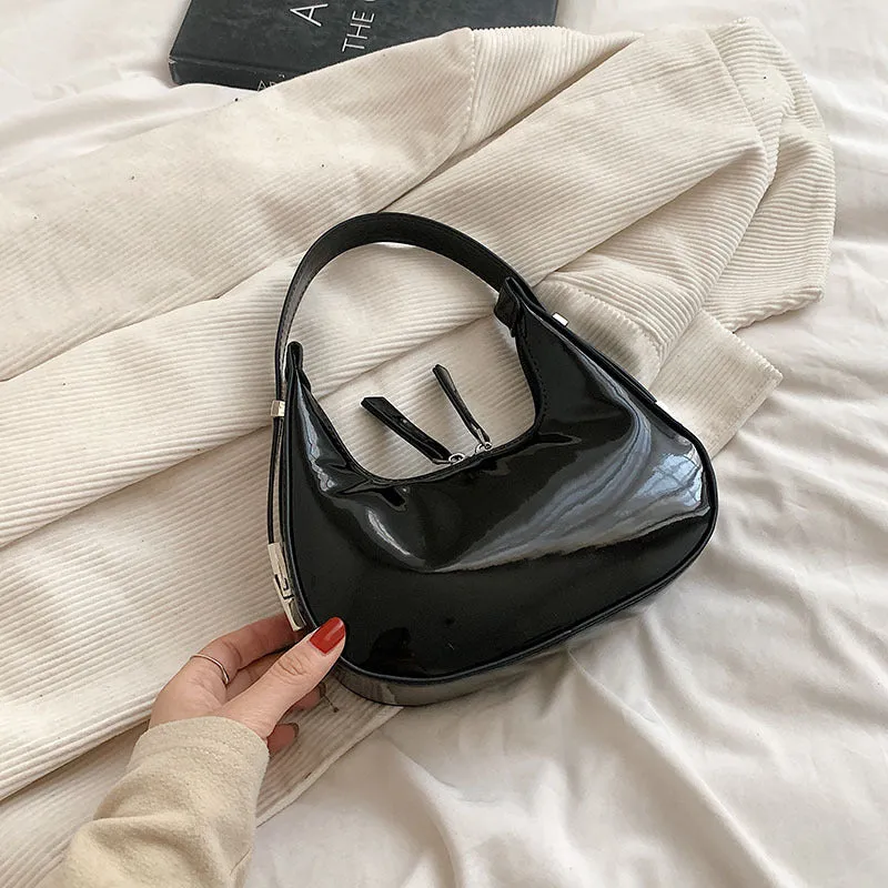 Radiant Faux Leather Shoulder Bag - Chic Underarm Elegance