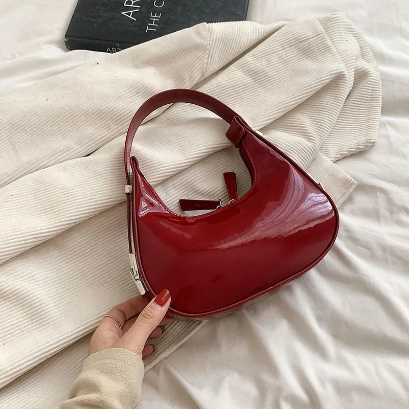 Radiant Faux Leather Shoulder Bag - Chic Underarm Elegance