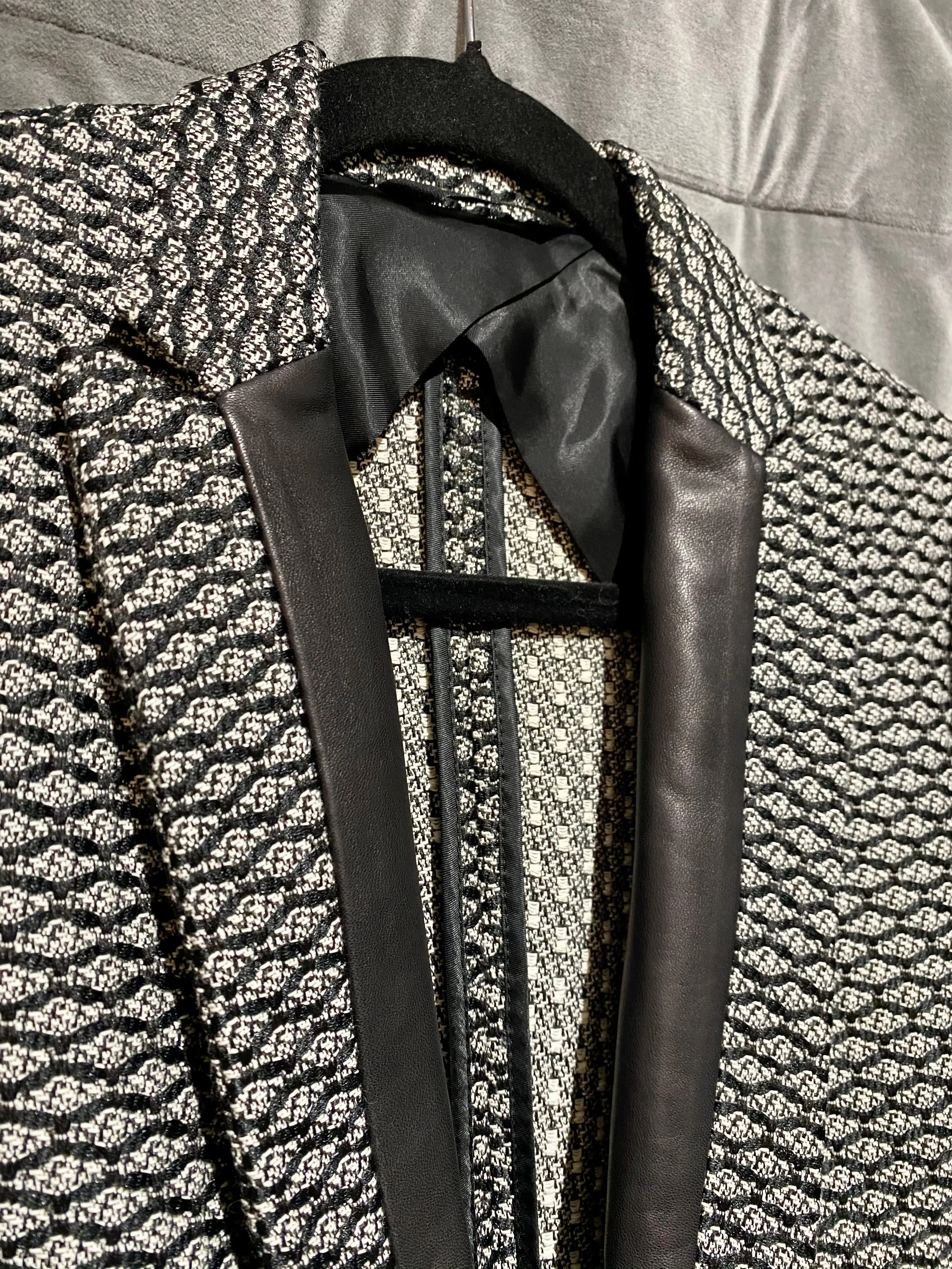 Rag & Bone Textured Leather Trim Blazer