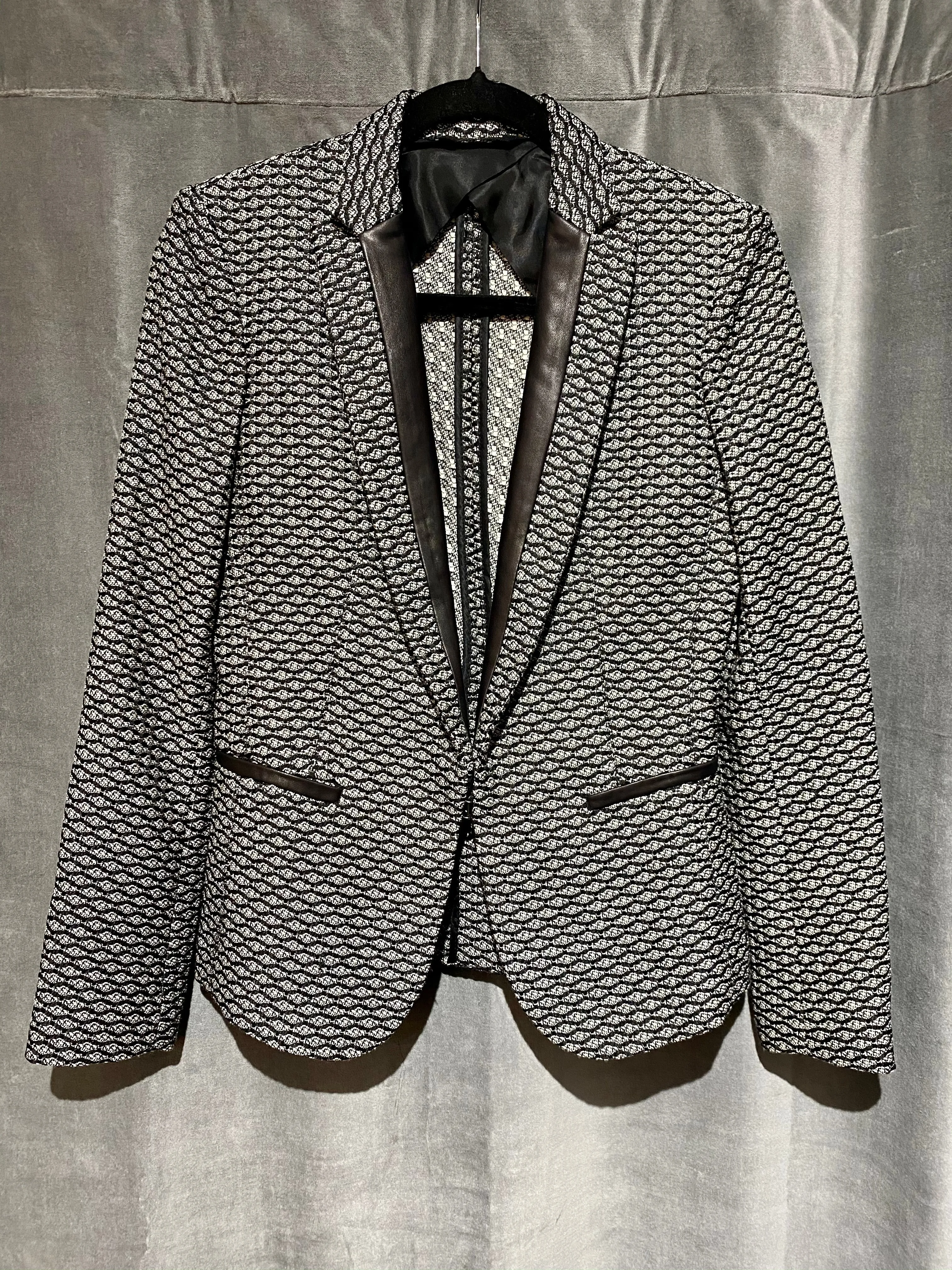 Rag & Bone Textured Leather Trim Blazer