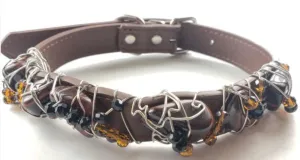 Red Tiger Eye Healing Dog Collar