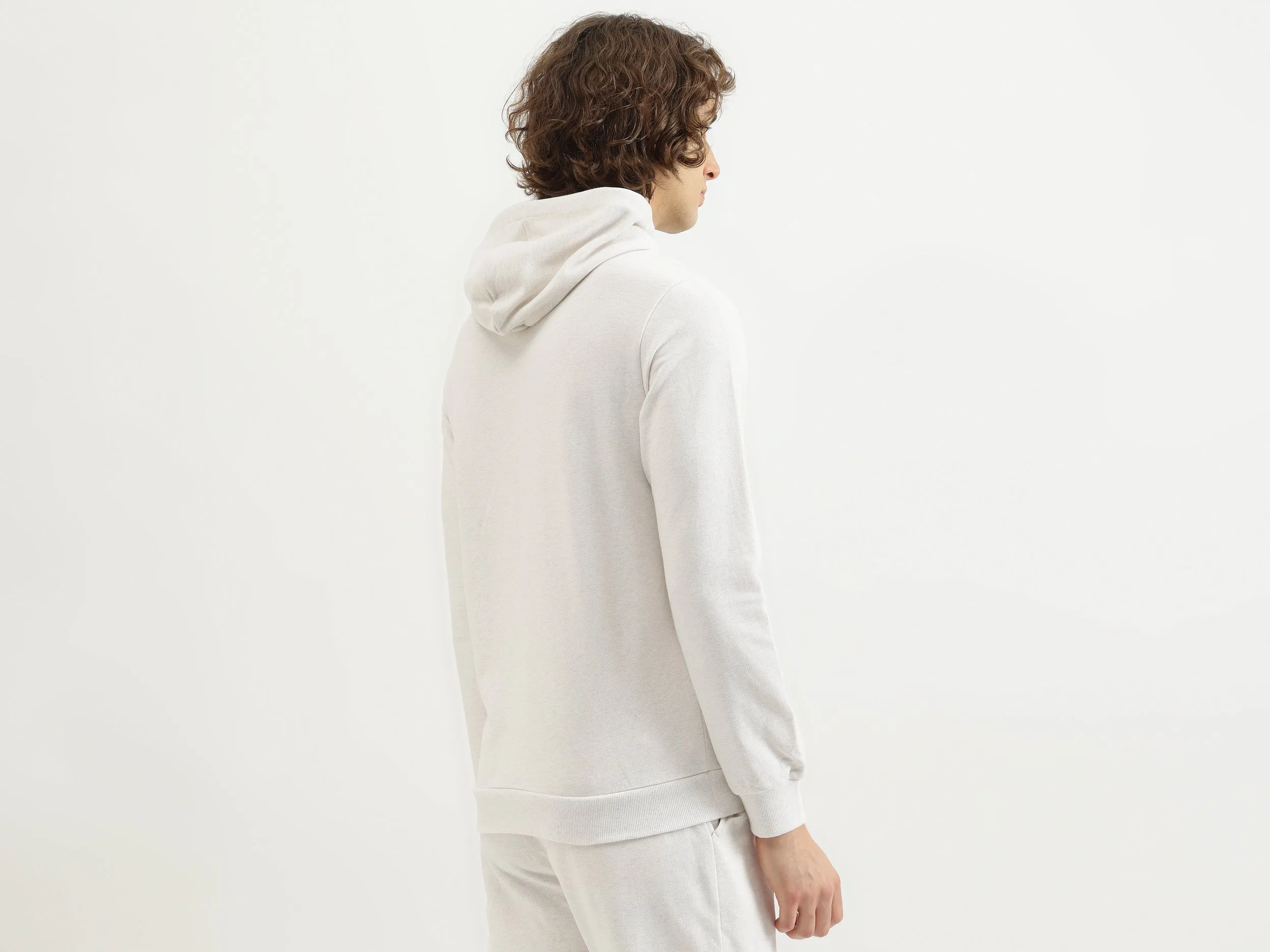Regular Fit Hooded Neck Embossed Sweatshirt