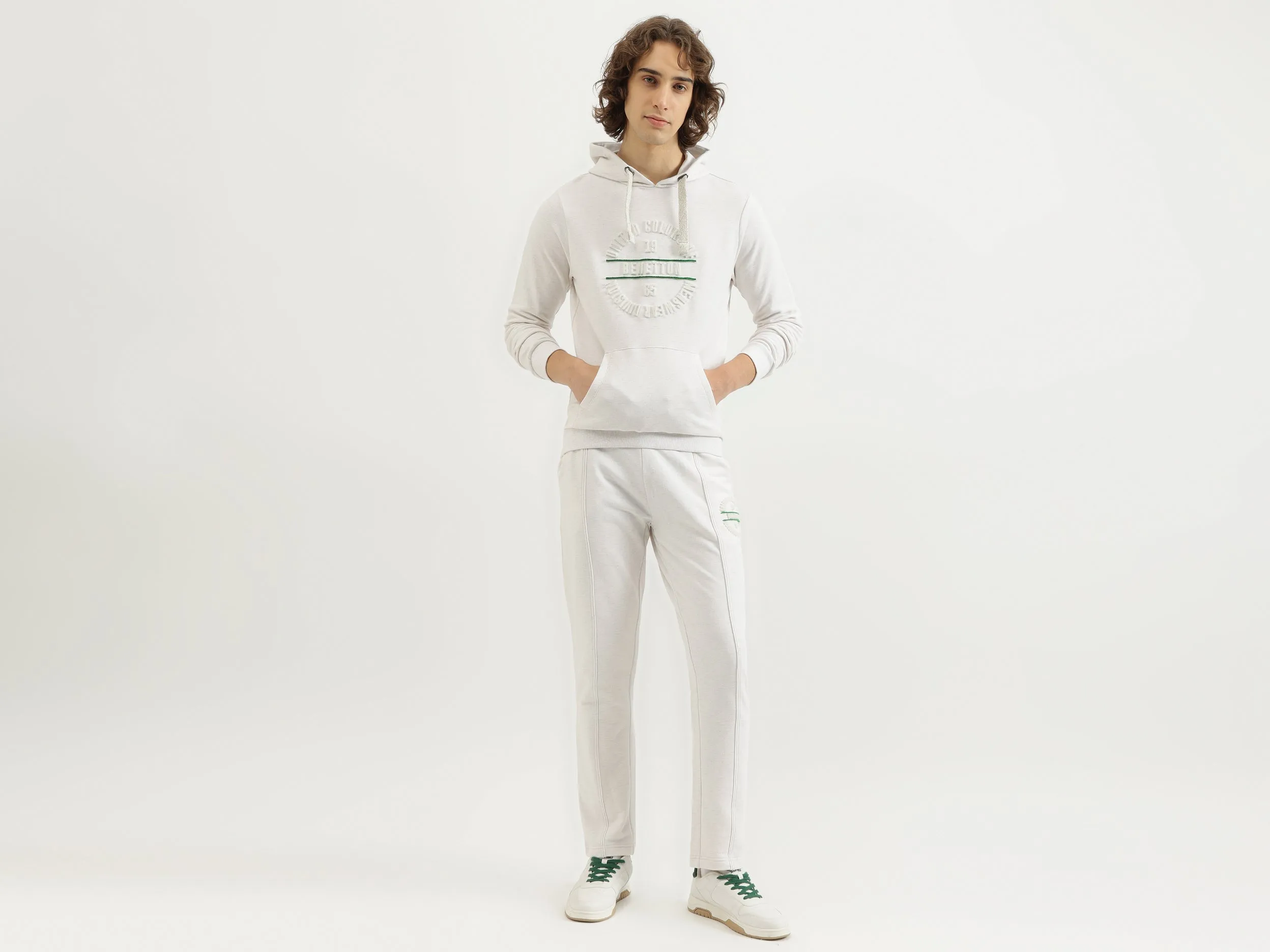 Regular Fit Hooded Neck Embossed Sweatshirt