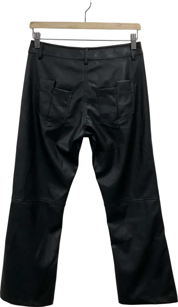 Religion Black Faux Leather Trousers UK XXS