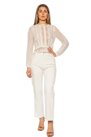 Reneley Pointelle Knit Lace Cardigan
