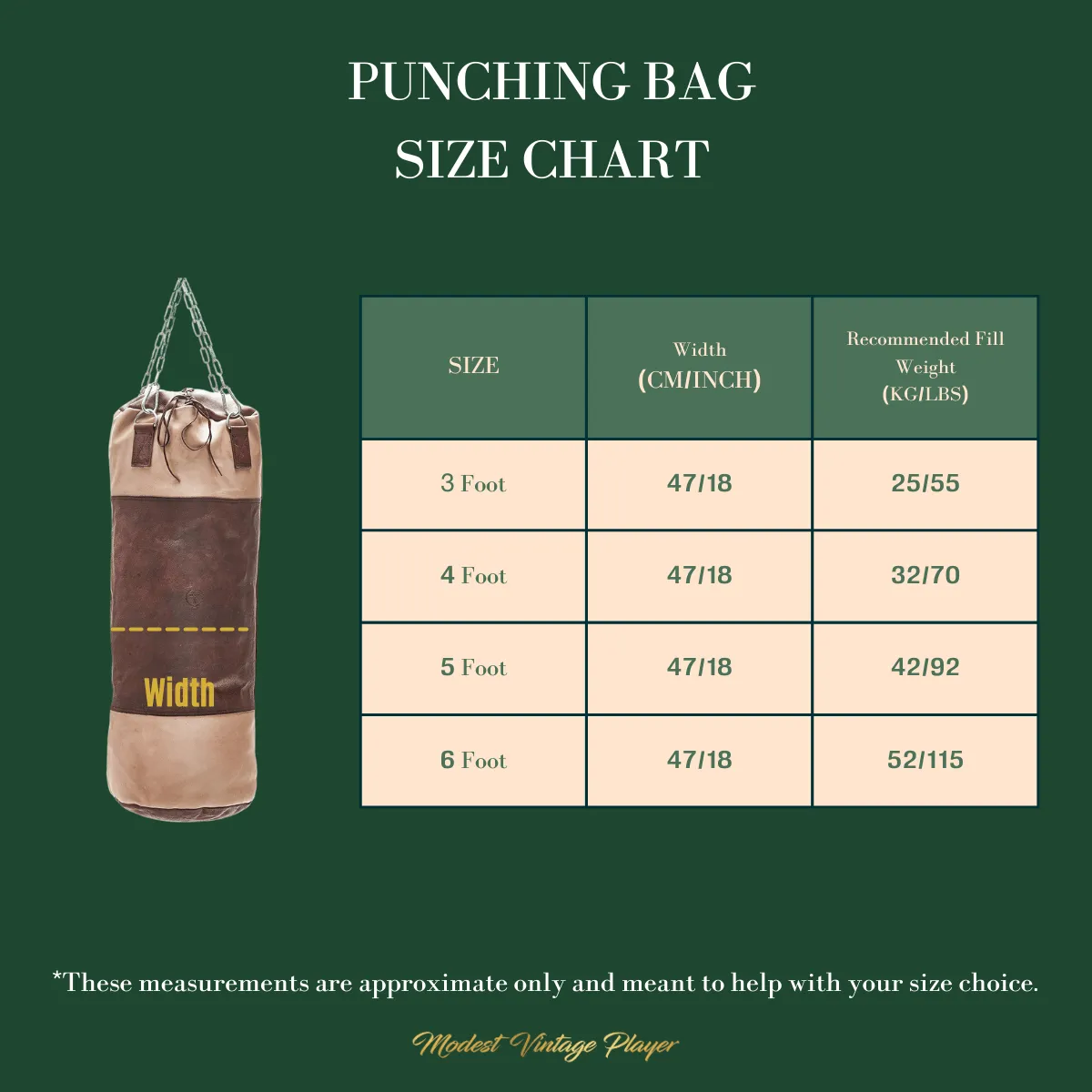 RETRO Cream / Brown Leather Heavy Punching Bag (un-filled)