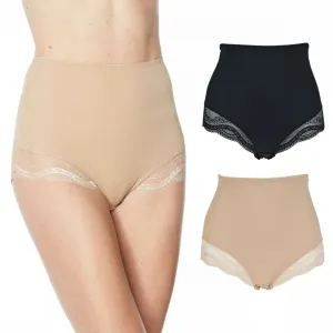 Rhonda Shear Women's 2 Pack Lace Trim Brief Panties