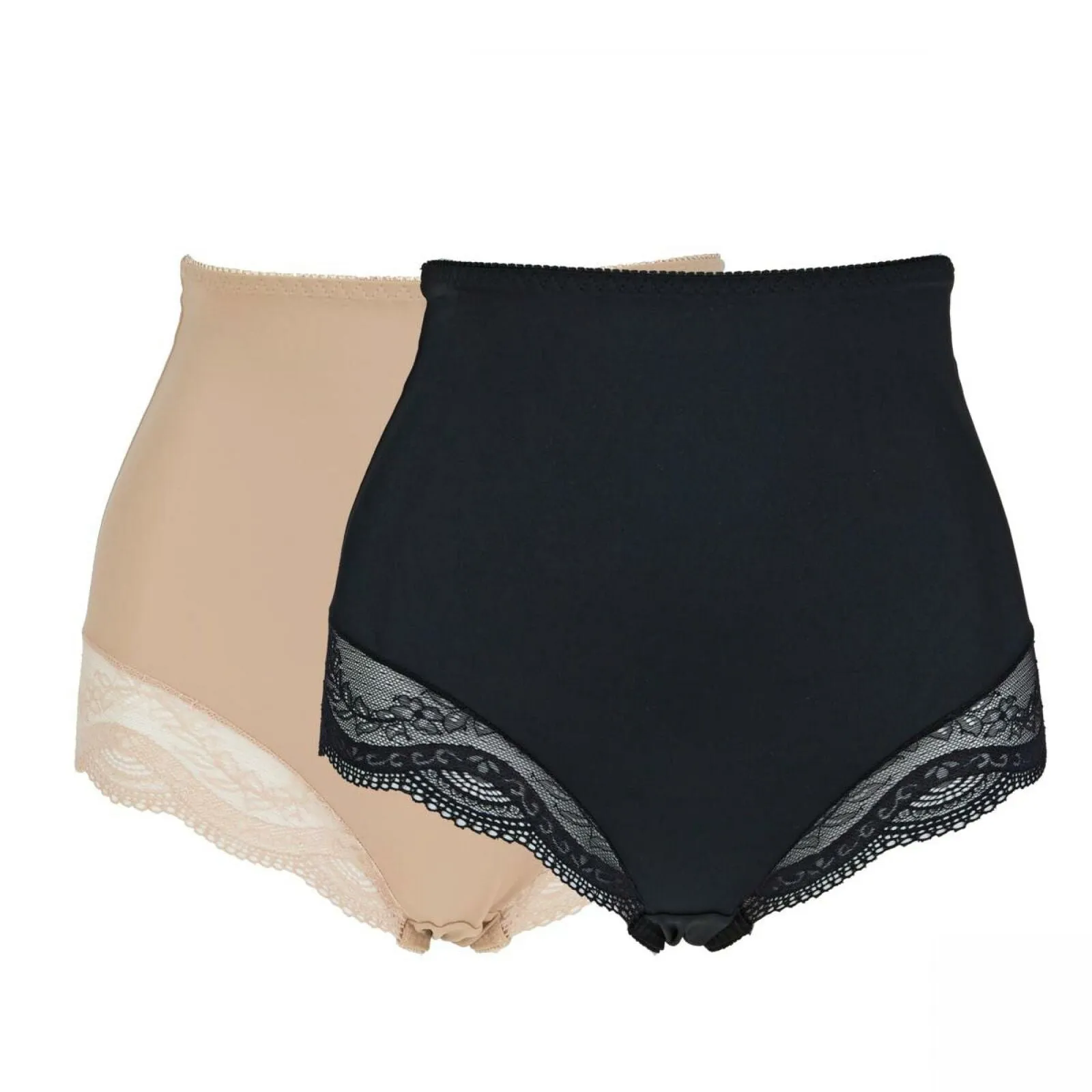 Rhonda Shear Women's 2 Pack Lace Trim Brief Panties