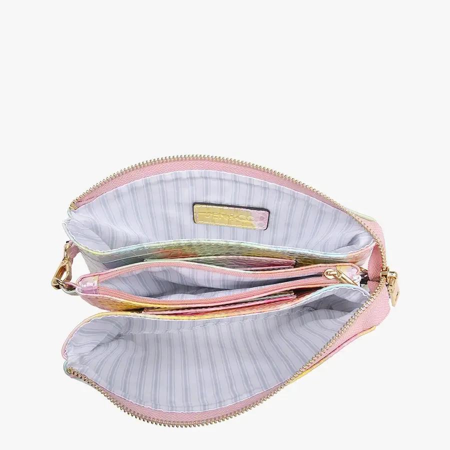 Riley Lizard Crossbody Wristlet Navy