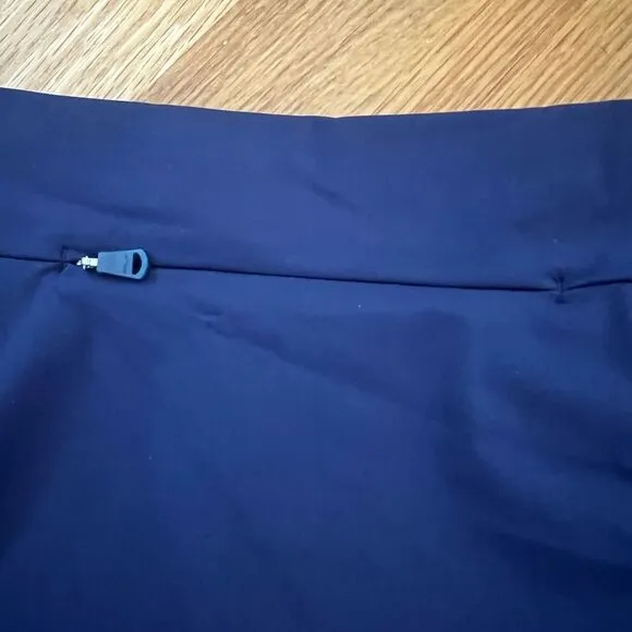 RLX Ralph Lauren Womens Interlock Banded Faux-Wrap Golf Skort Navy Blue L NWT