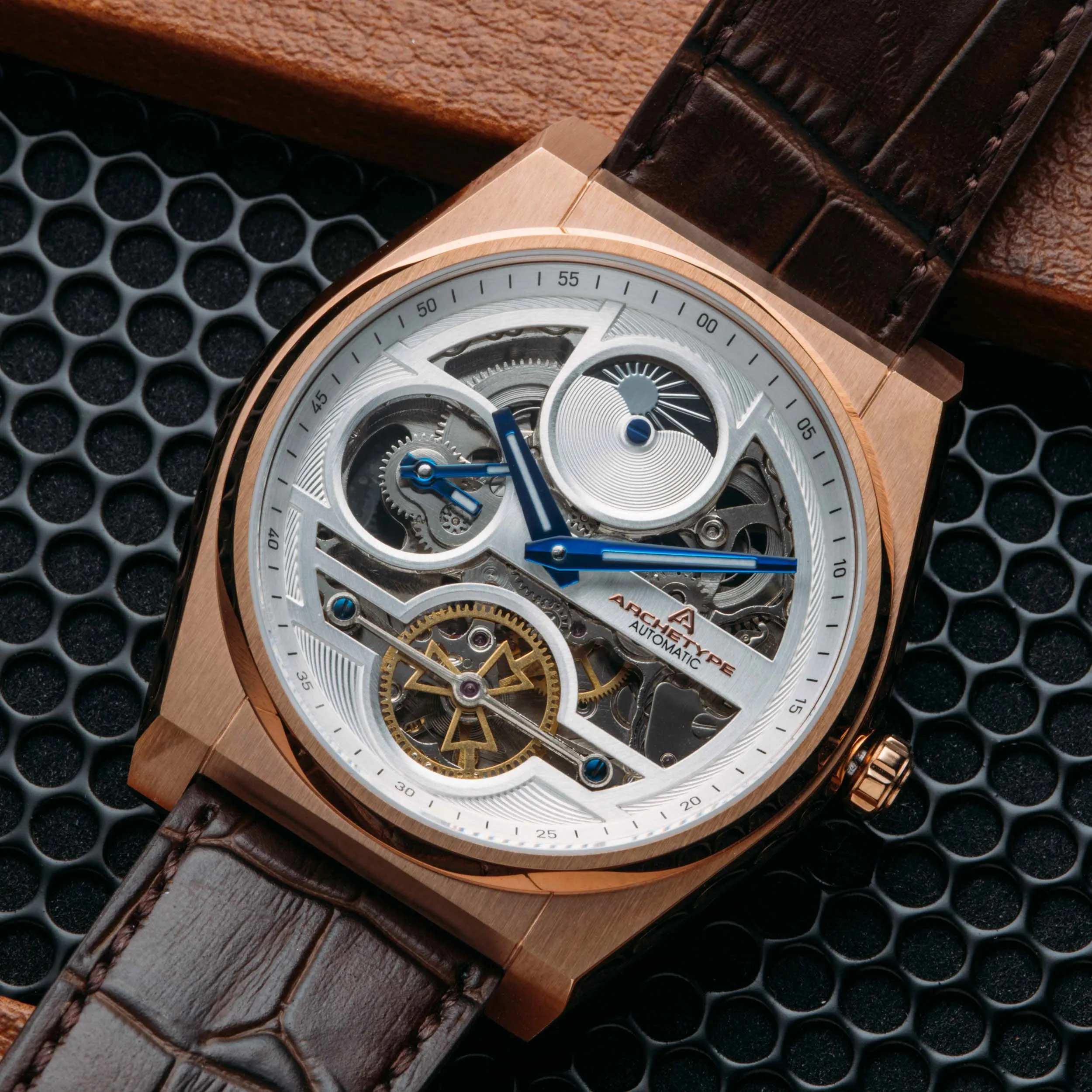 Rogue Automatic Rose Gold Brown White