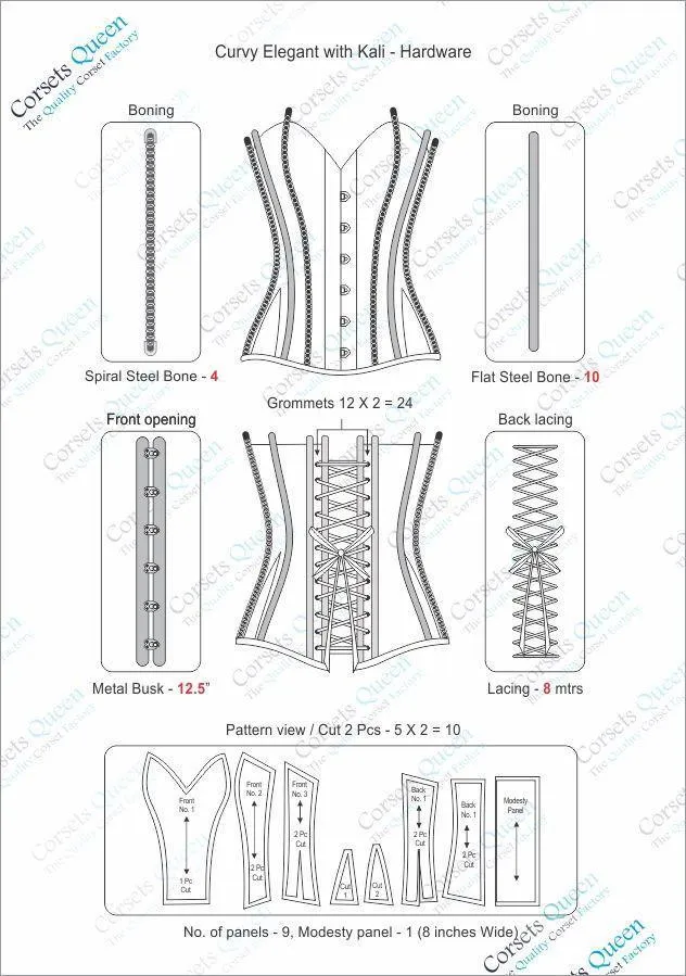 Rolings Steel Bone Faux Leather Corset