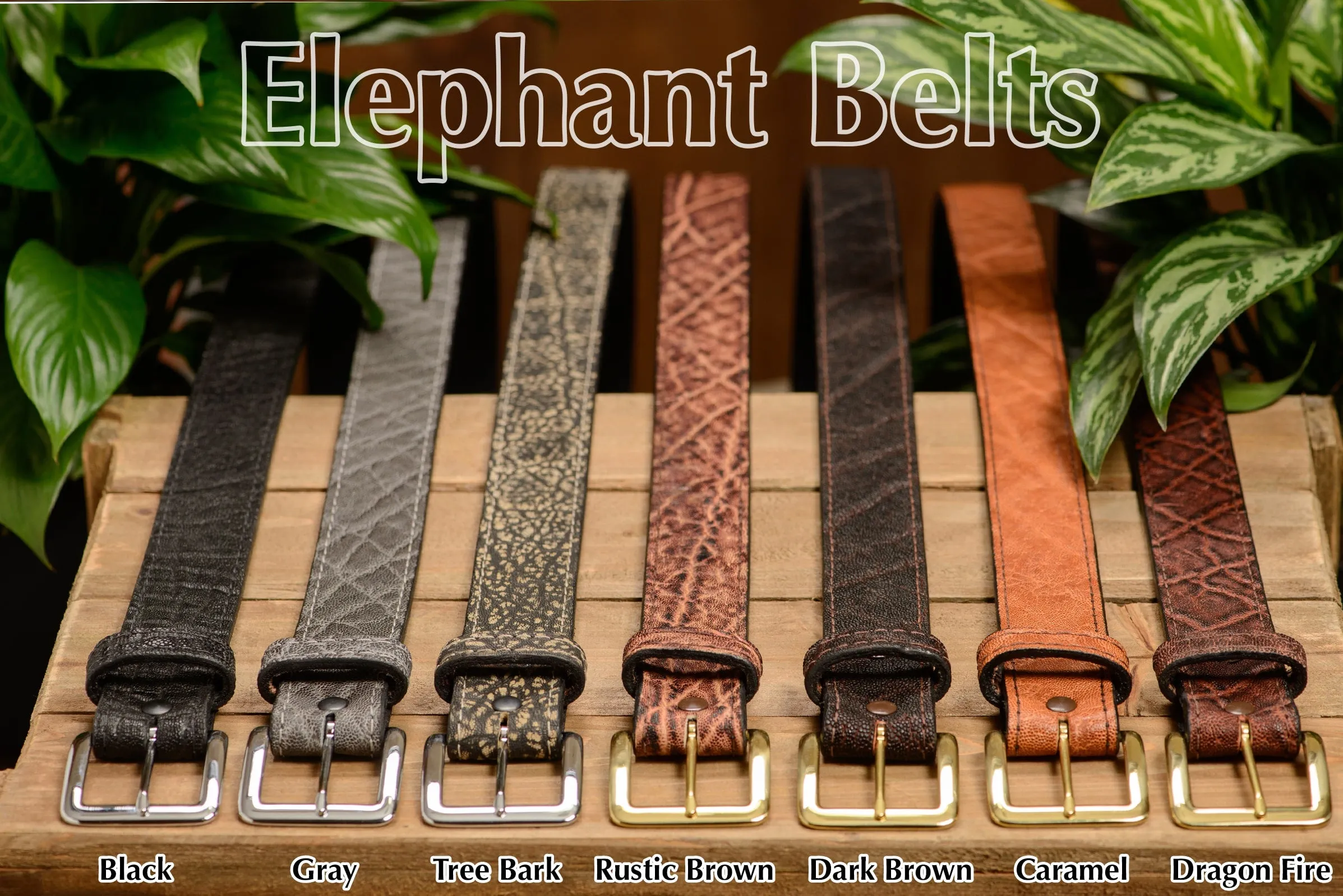 Rustic Brown Elephant Money Belt With 25" Zipper