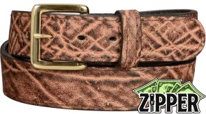 Rustic Brown Elephant Money Belt With 25" Zipper