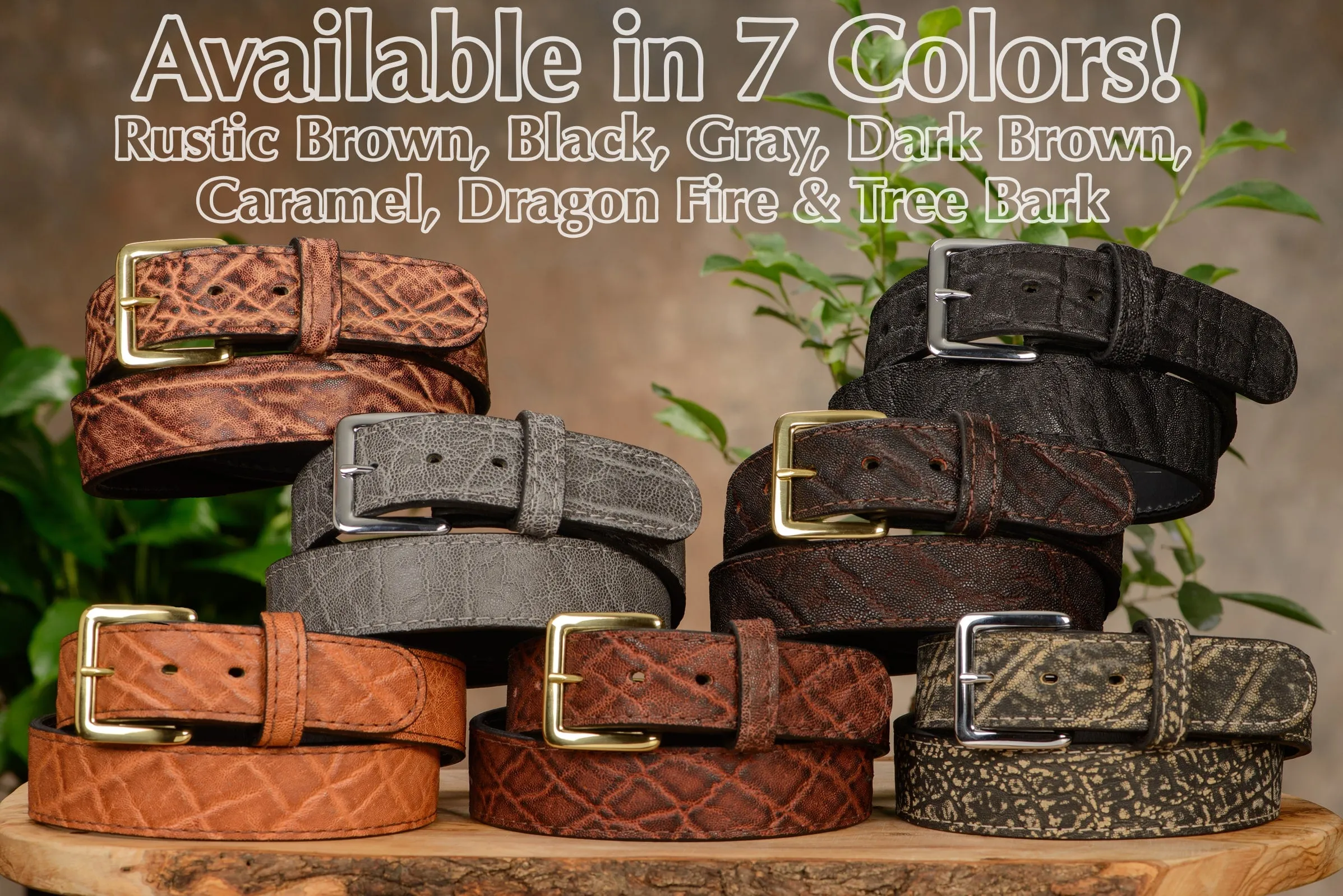 Rustic Brown Elephant Money Belt With 25" Zipper