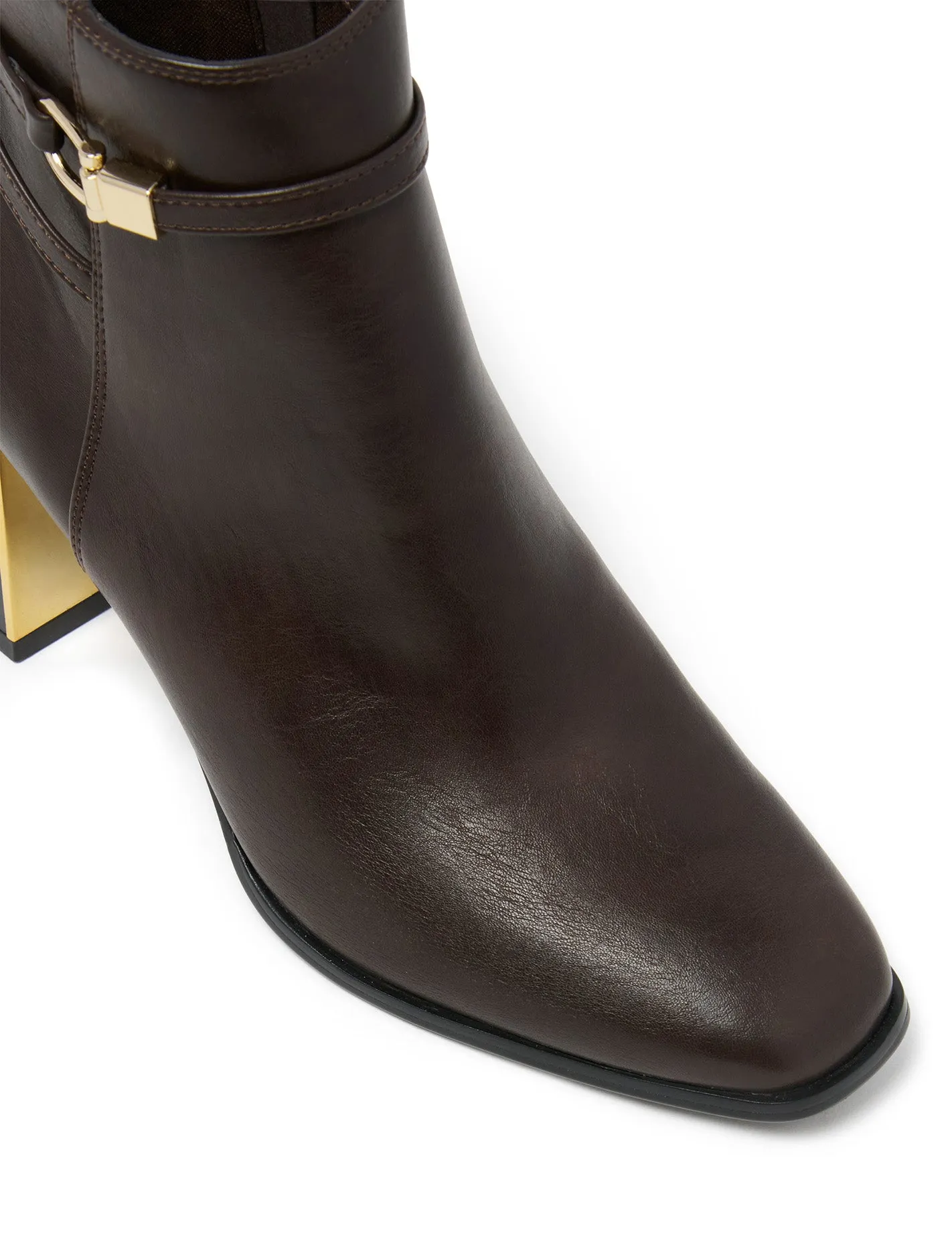 Sadie Strapping Trim Block Heel Ankle Boot