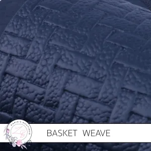 SALE Basket Weave Textured Faux Leather Leatherette • Navy Blue • 0.84mm