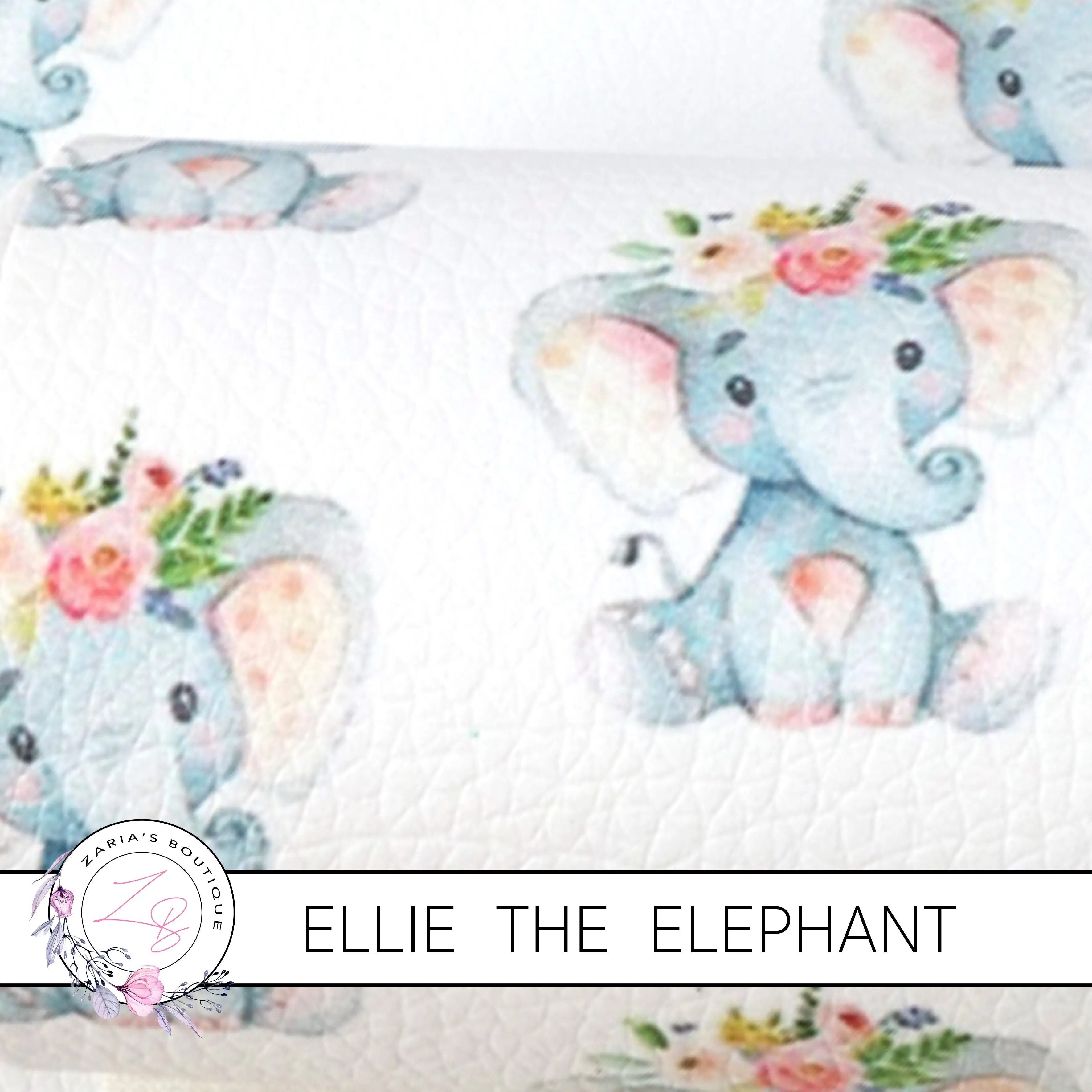 SALE Ellie The Elephant ~ Faux Leather ~ 1mm
