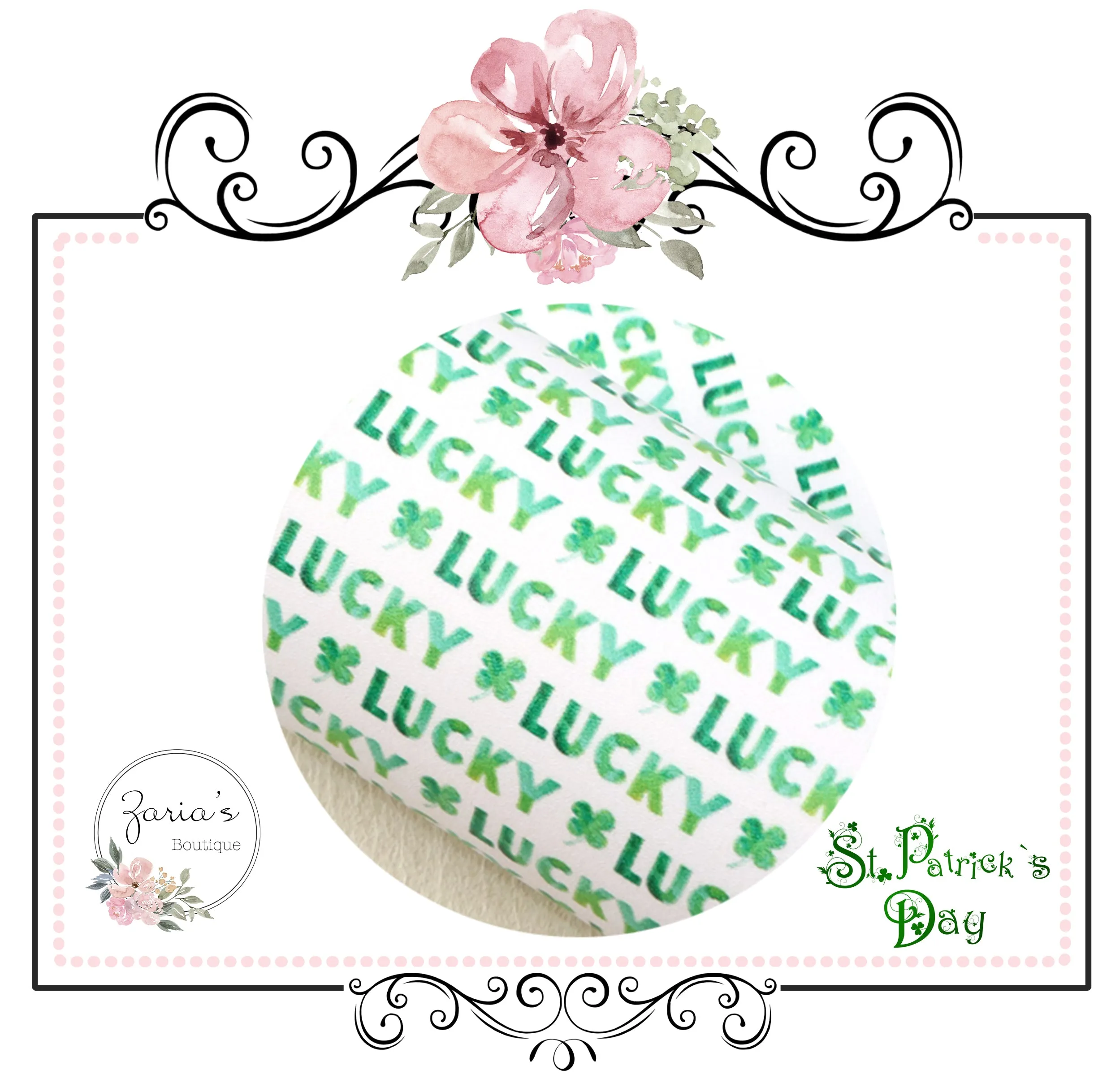 SALE Lucky Clover ~ St Patrick's Day Shamrocks ~ Smooth Faux Leather