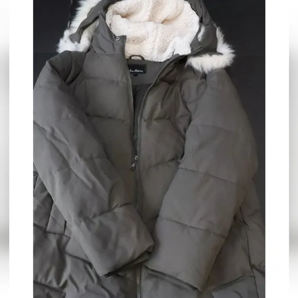 Sam Edelman Faux Fur Trim Ladies Winter Parka Jacket Army Green XL