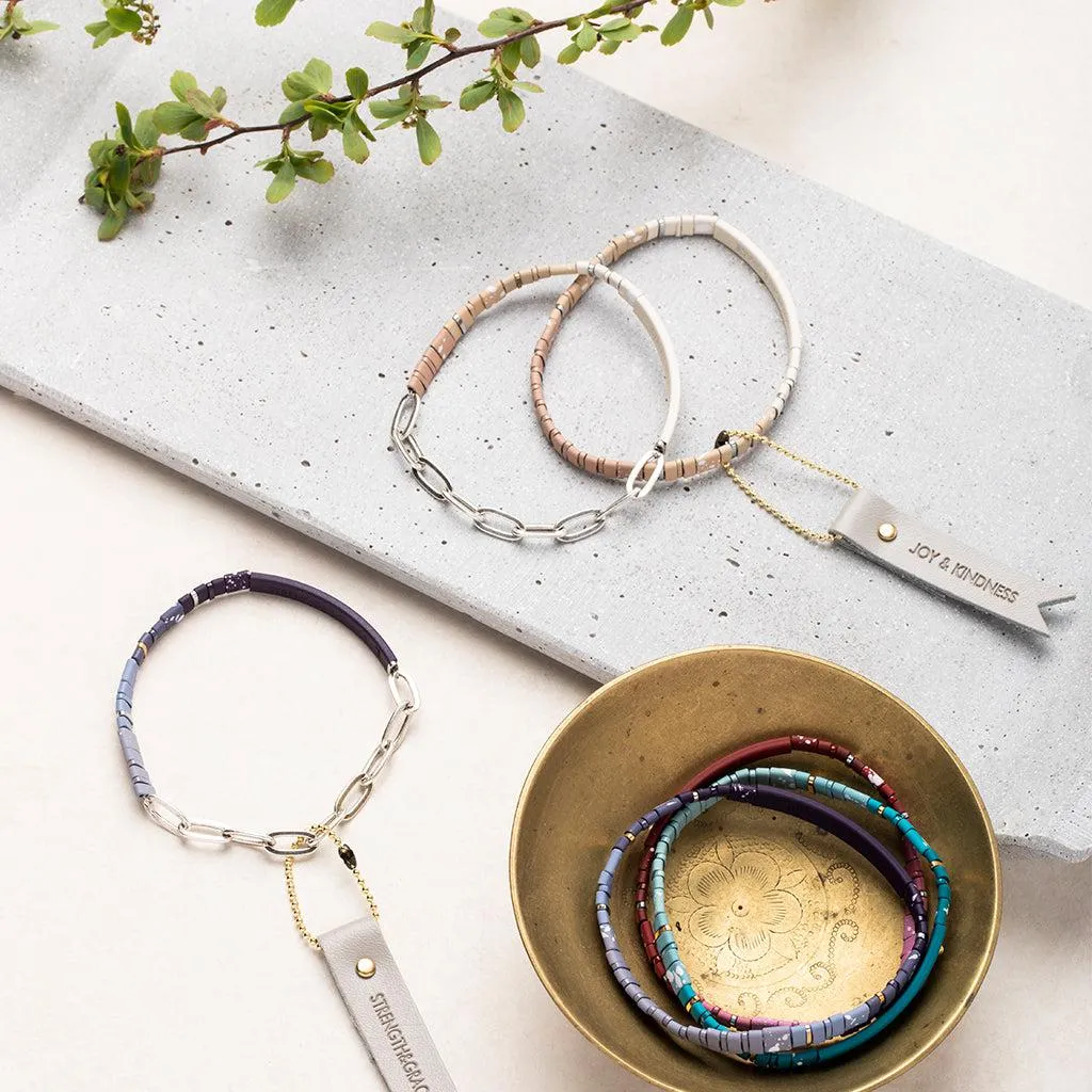 Scout Curated Wears Good Karma Ombre Bracelet - Strength & Grace Midnight/Silver