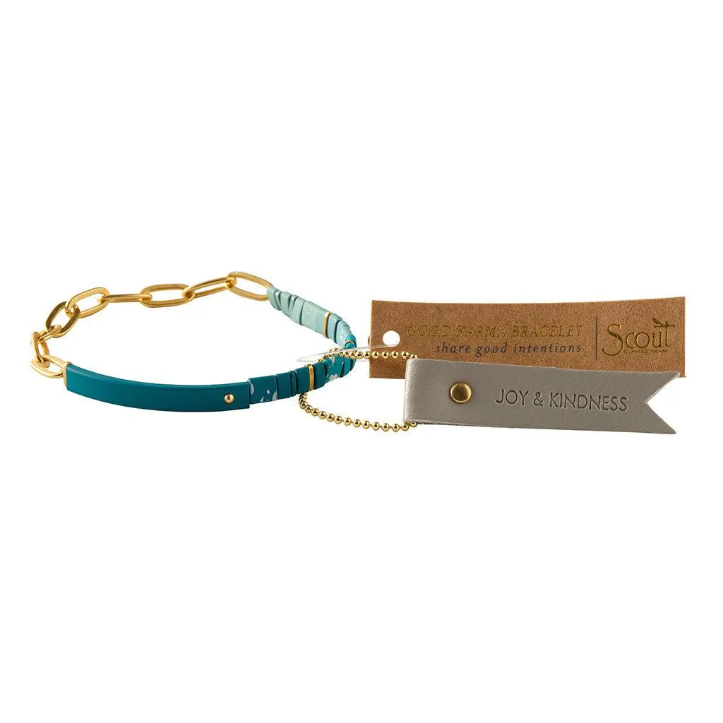 Scout Curated Wears Good Karma Ombre Chain Bracelet - Joy & Kindness Turquoise/Gold