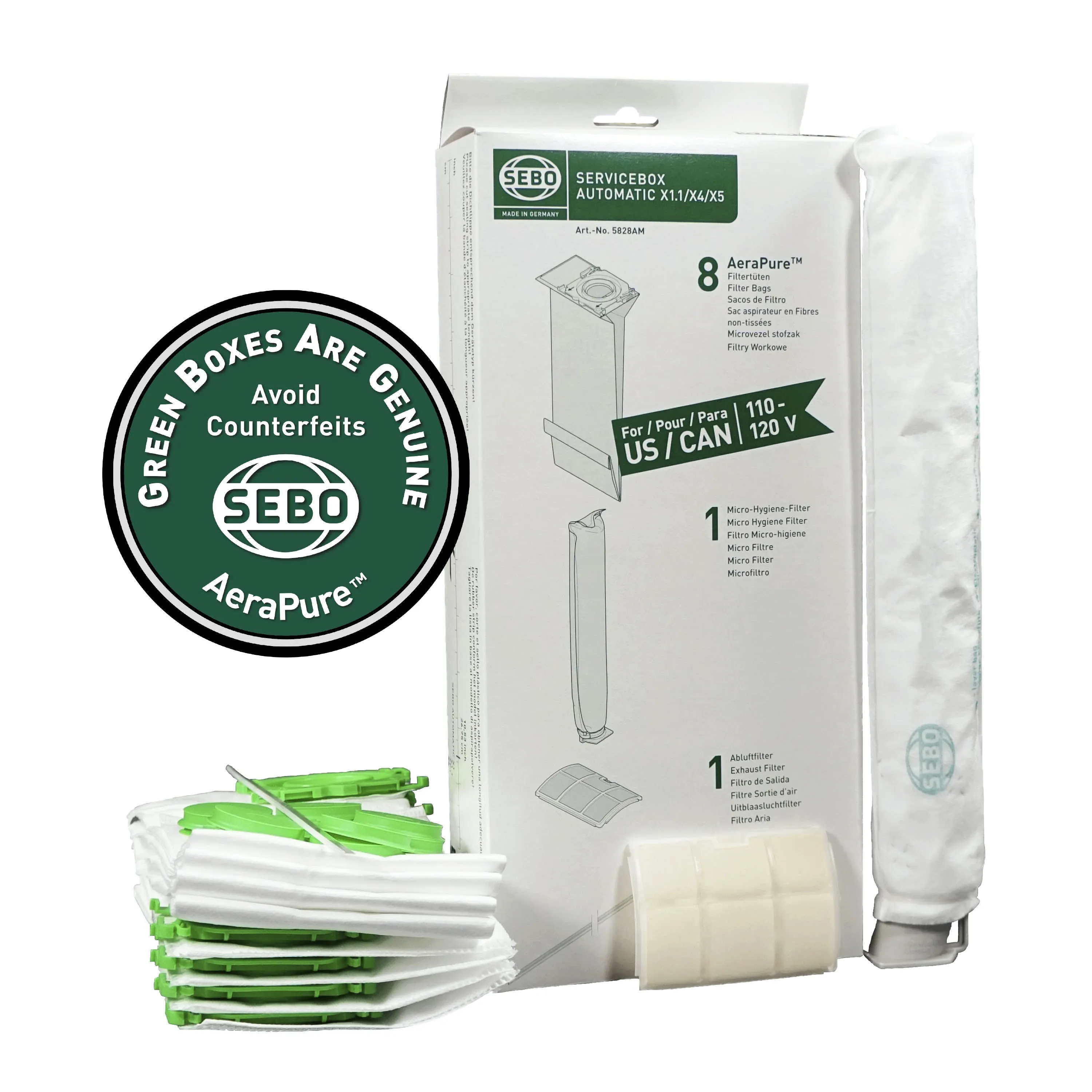 SEBO Service Box w/Sealing Strip X Series (8 Bags)