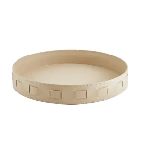 Selena Leather Round Tray