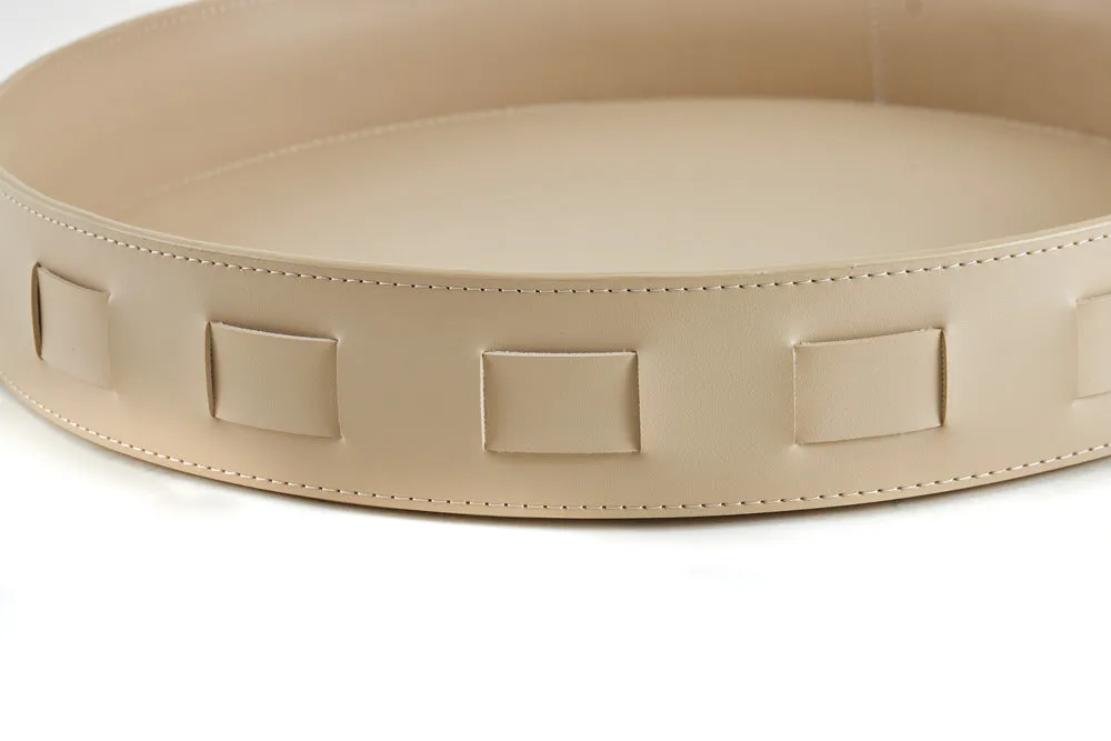 Selena Leather Round Tray