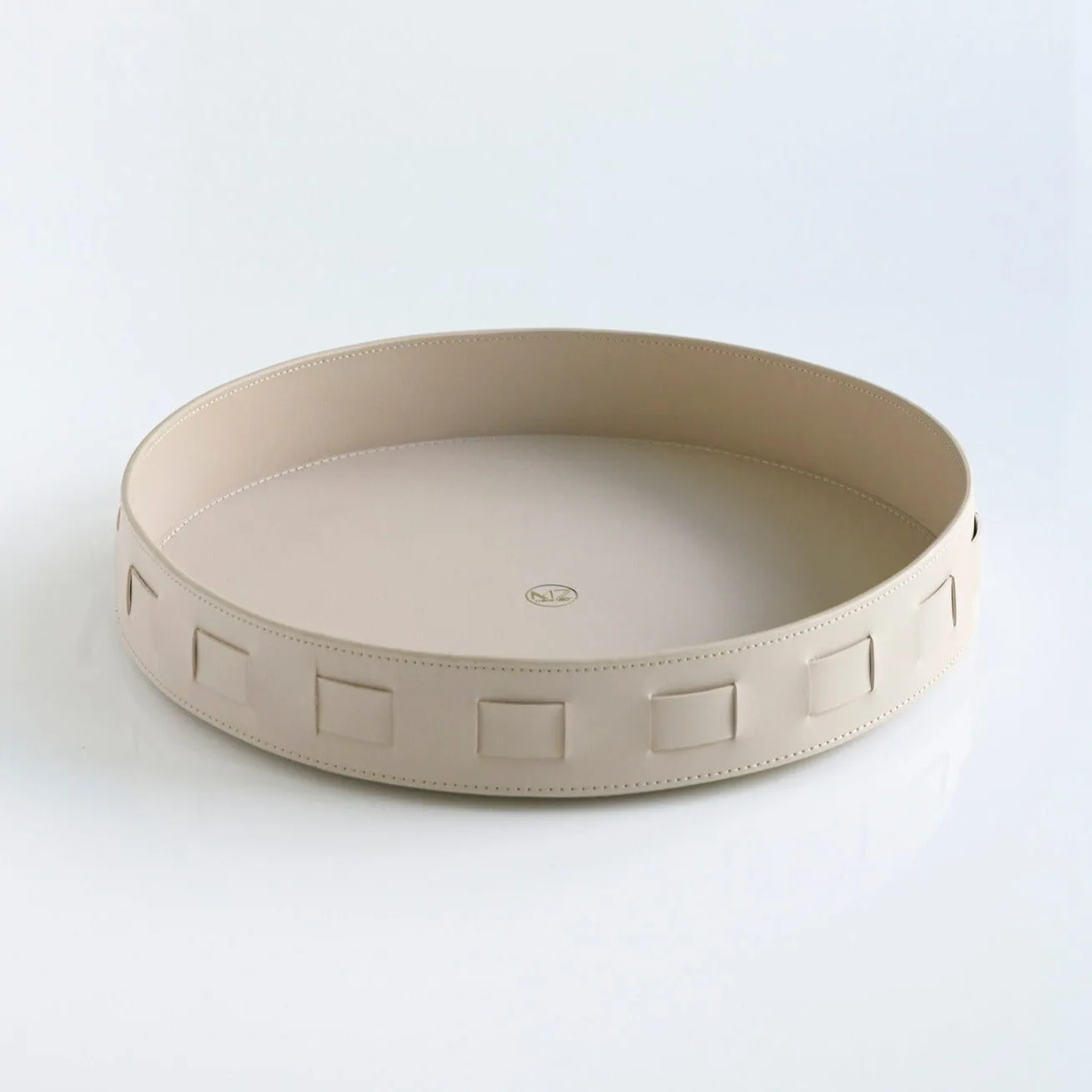 Selena Leather Round Tray