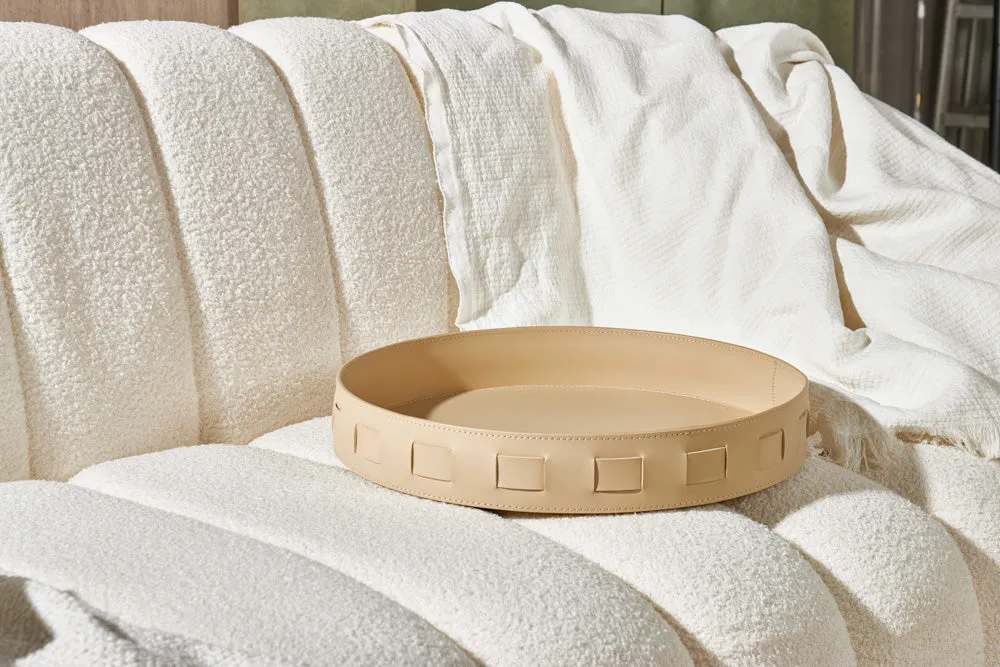 Selena Leather Round Tray