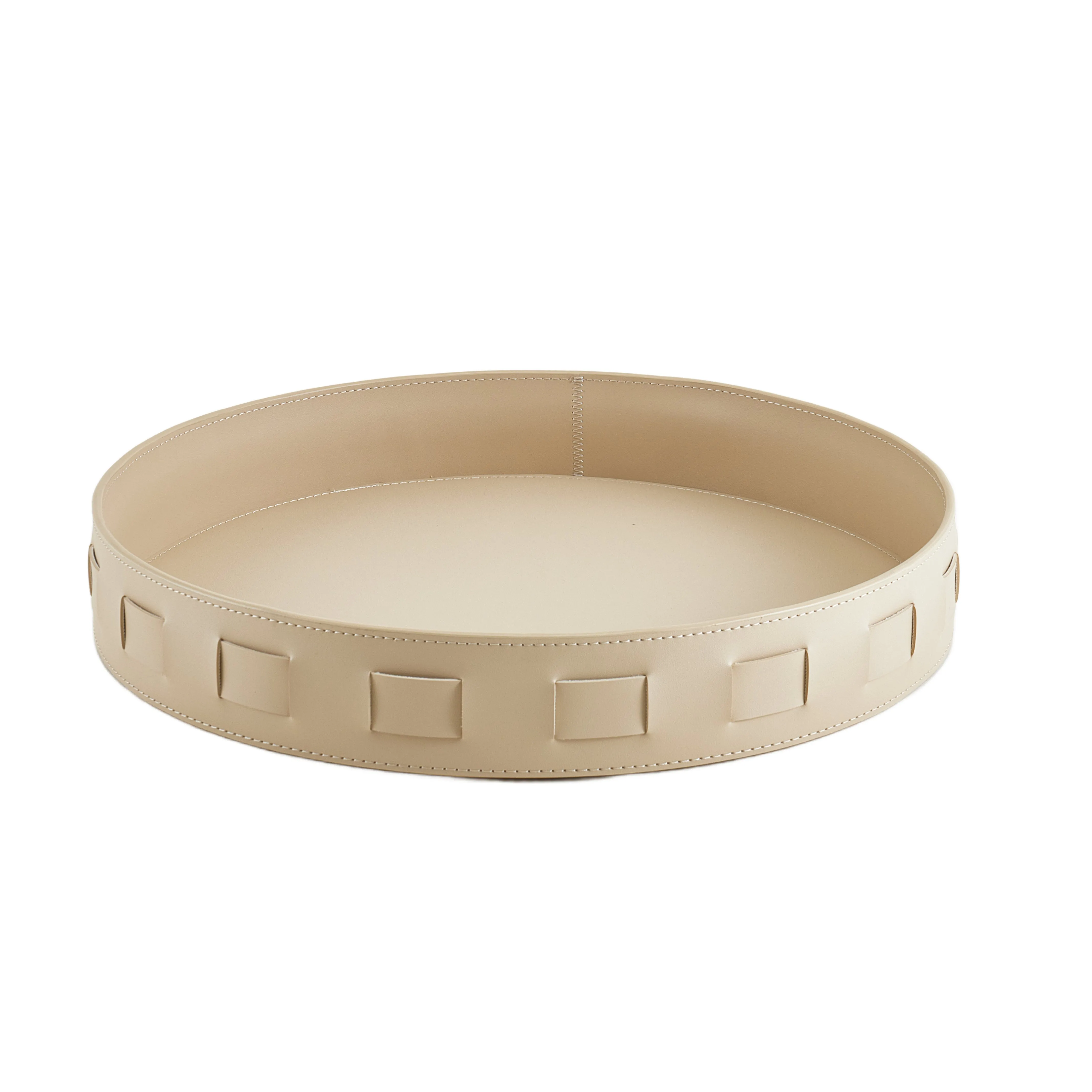 Selena Leather Round Tray