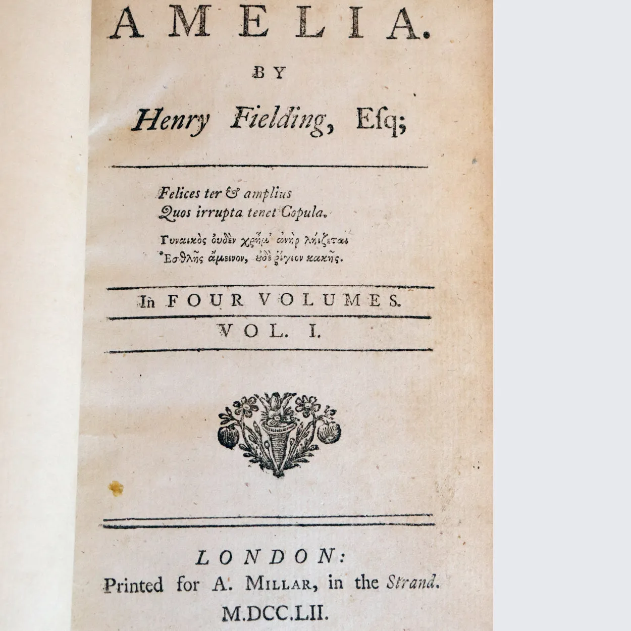 Set of Four Leather Books: Amelia by Henry Fielding Esq.