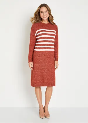 Short jersey knit sweater dress