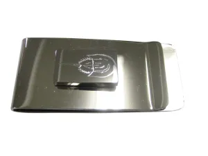 Silver Toned Rectangular Etched Horseshoe Crab Money Clip