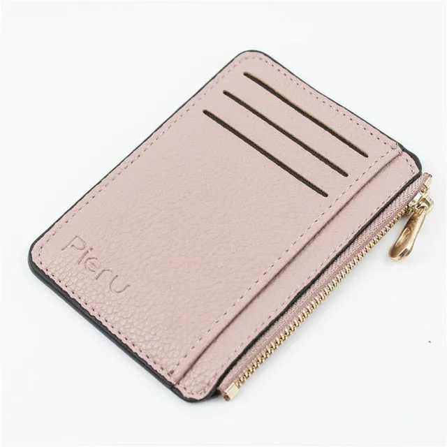Slim Wallet Purse PU Leather