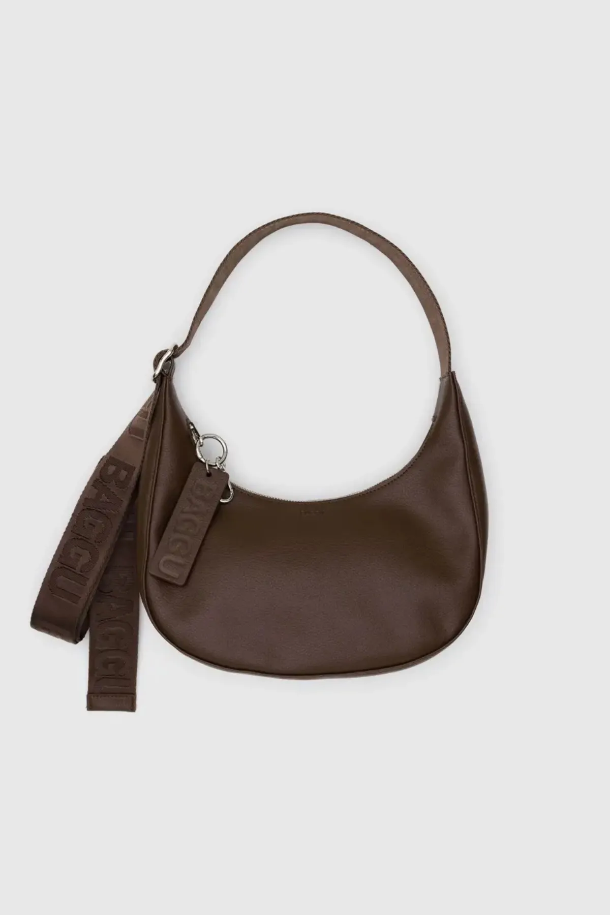 Small Recycled Leather Crescent Bag