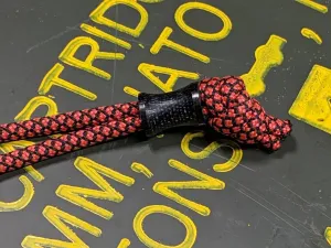 Small Spool Black Canvas  Micarta Lanyard Bead and a Free Paracord Lanyard