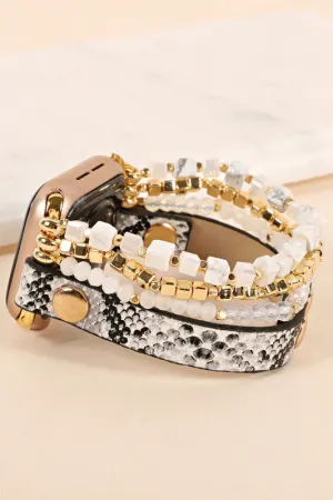 Snakeskin & Bead Apple Watch Band - Large