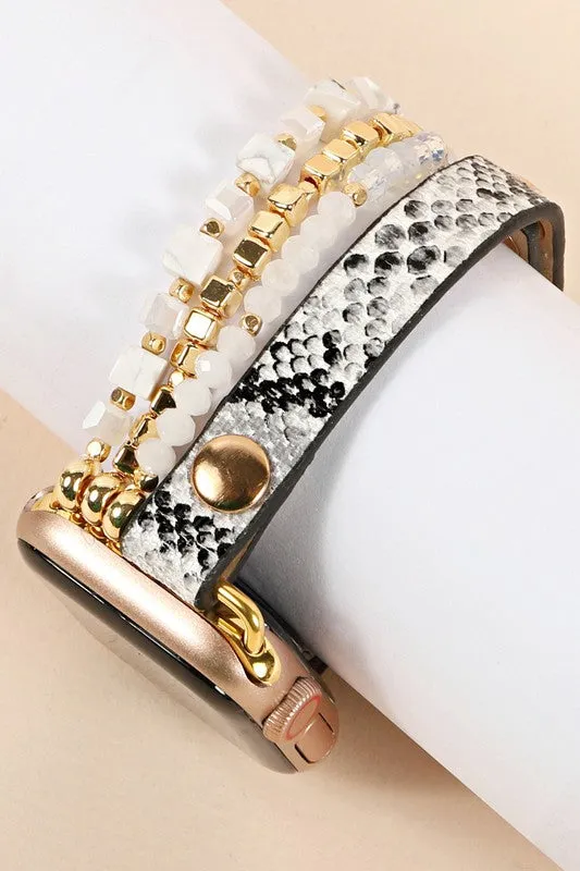 Snakeskin & Bead Apple Watch Band - Small