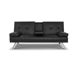 Sofa Bed Lounge Futon Couch 3 Seater Leather Cup Holder Recliner