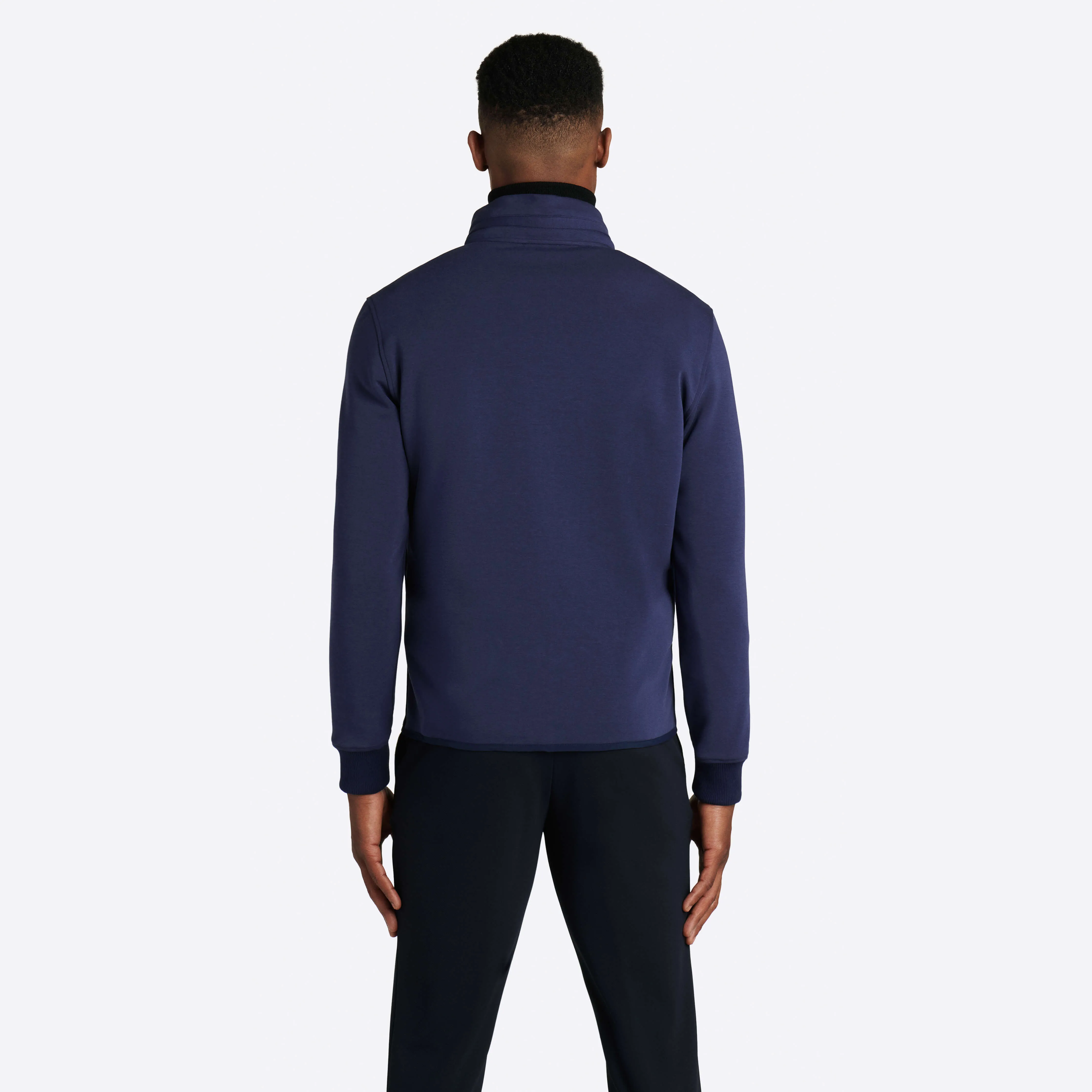 Solid Mock Neck Jacket with Hood