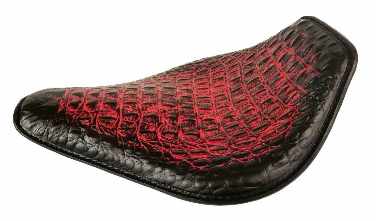 Spring Seat Chopper Bobber Harley Sportster 10x13 Ant Re Gator Snub Nose Leather