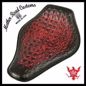 Spring Seat Chopper Bobber Harley Sportster 10x13 Ant Re Gator Snub Nose Leather