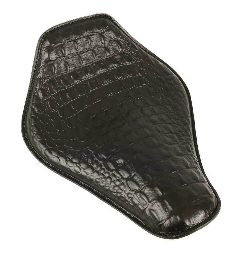 Spring Seat Chopper Bobber Harley Sportster 11x14 Black Gator Snub Nose Leather