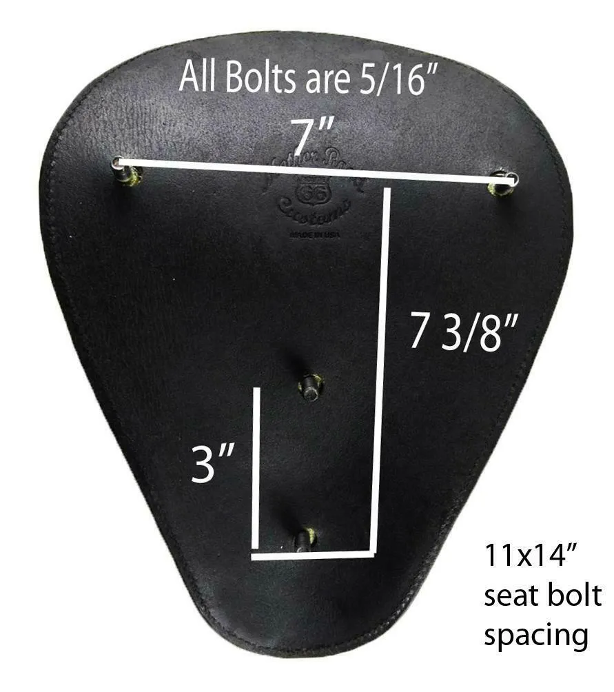Spring Seat Chopper Bobber Harley Sportster 11x14 Black Gator Snub Nose Leather