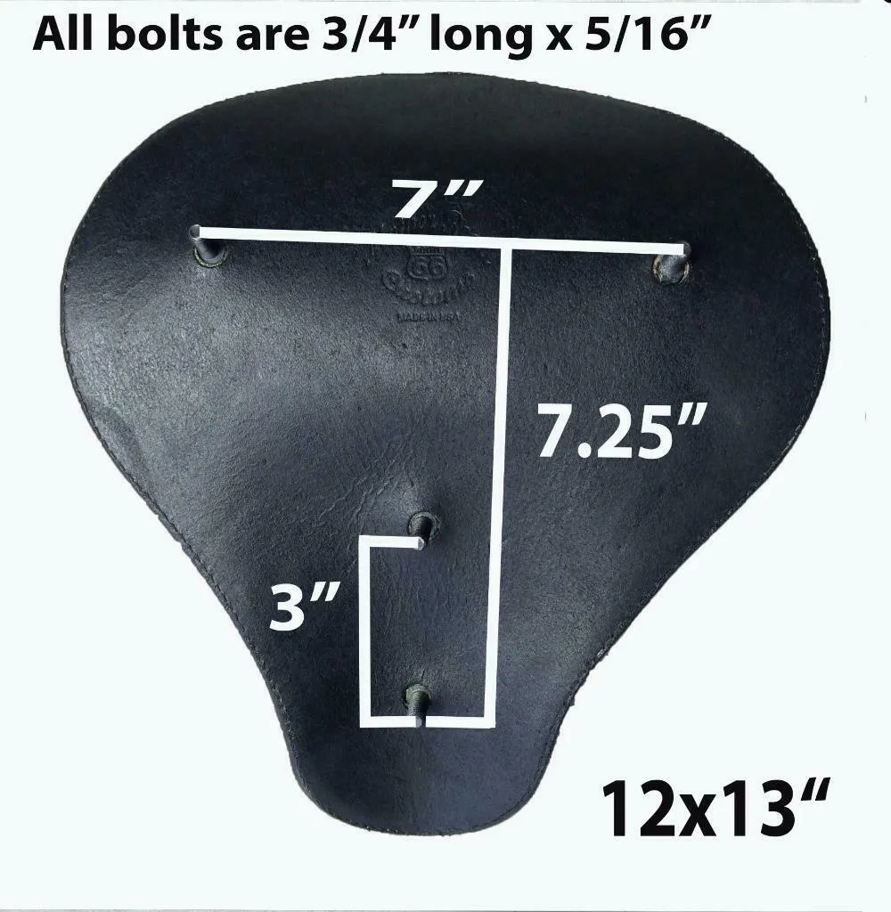 Spring Seat Chopper Harley Sportster 12x13" Black Alligator Leather Dyna Bobber