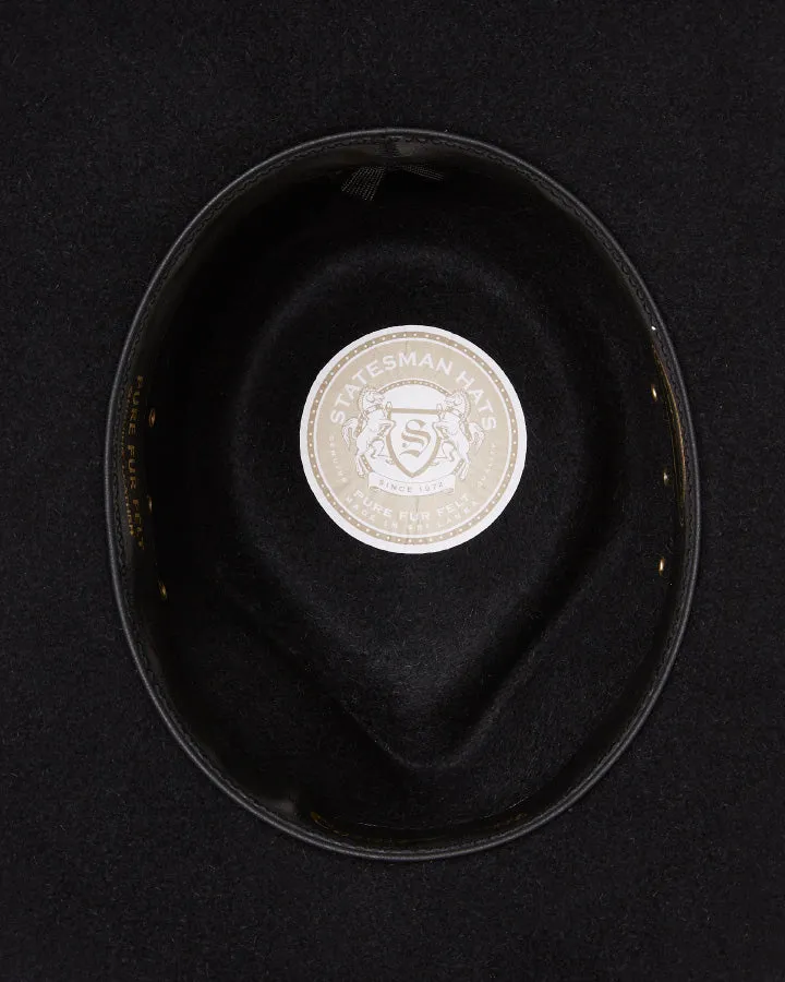 Statesman Countryman Fur Felt Hat Black