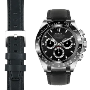 Steel End Link Leather Strap for Rolex Ceramic Daytona with Tang Buckle